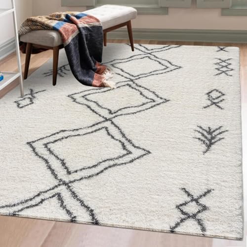 Jadorel Berberteppich, Stil 200 x 280 cm, rechteckig, SG Extra weich, 3 Creme, Esszimmer, geeignet...