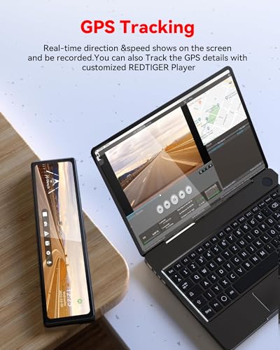 Image of REDTIGER T27 Mirror Dash Cam,Front and Rear Mirror Camera with 4K+2.5K,11 Inches UHD Touch Screen Rearview Mirror for Car,32GB Card Included,GPS,Night View,Parking Mode