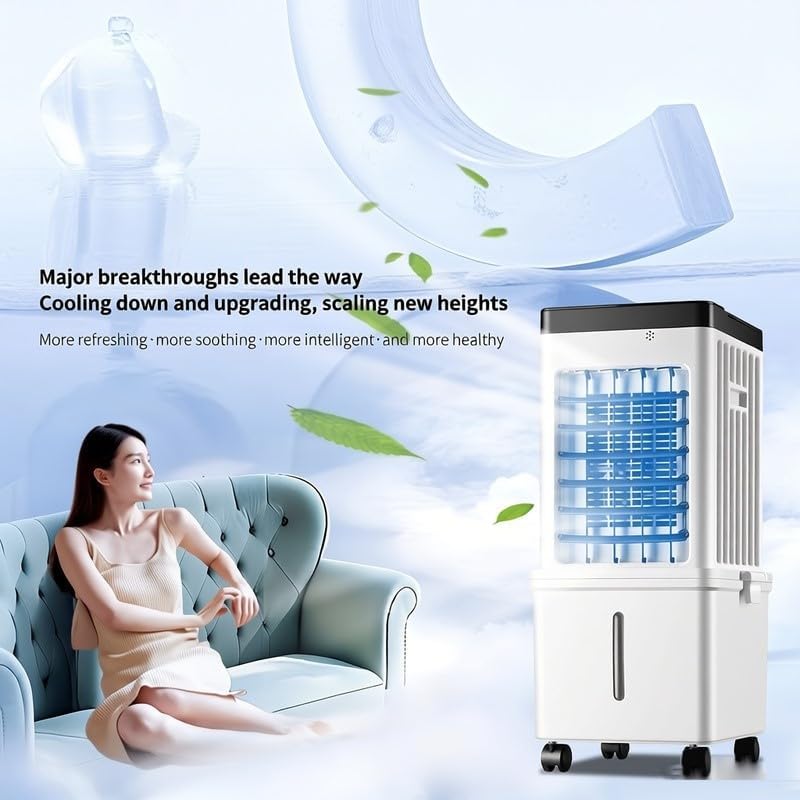 Condizionatore d'aria portatile 10L serbatoio, refrigeratore di stanza senza ventilazione con 3 velocità, refrigeratore da scrivania efficiente dal funzionamento energetico per l'ufficio domestico, fu