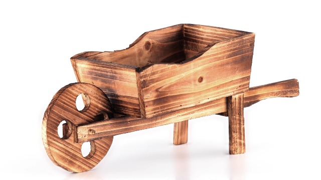 Plantenbak kruiwagen wit 58cm x 22cm x 20cm
