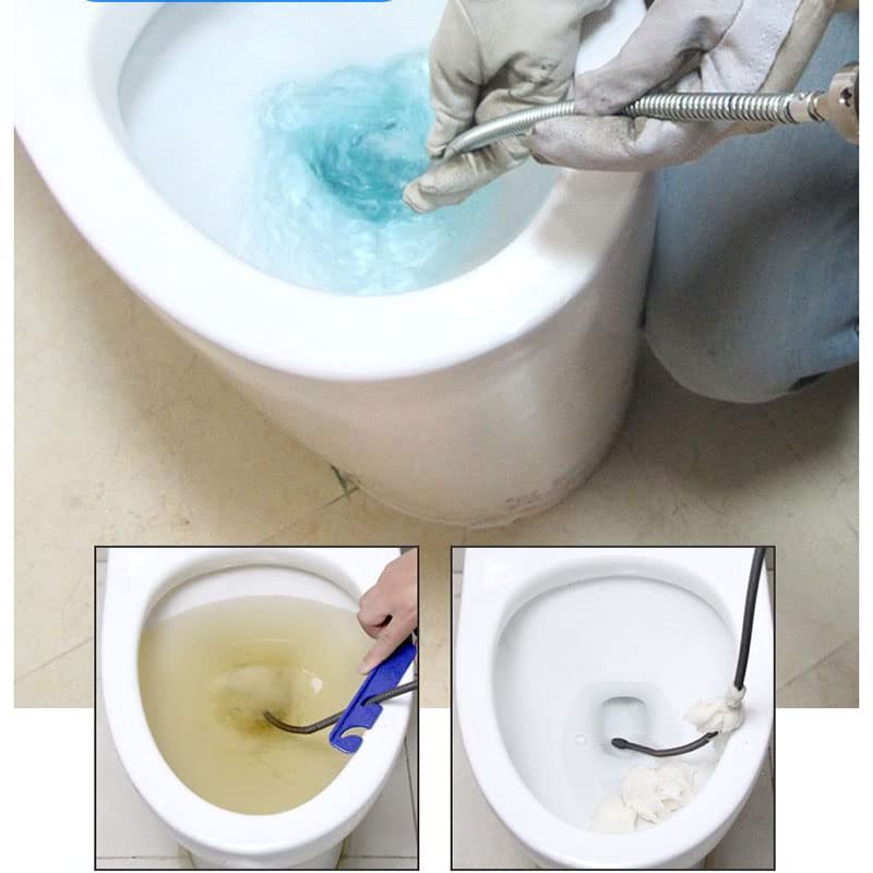 VChics Juego de muelles de extensión for draga de tubería de Drenaje doméstico de 14M de Longitud, Resorte de compresión for draga de alcantarillado con Conector for tubería de 10-100MM