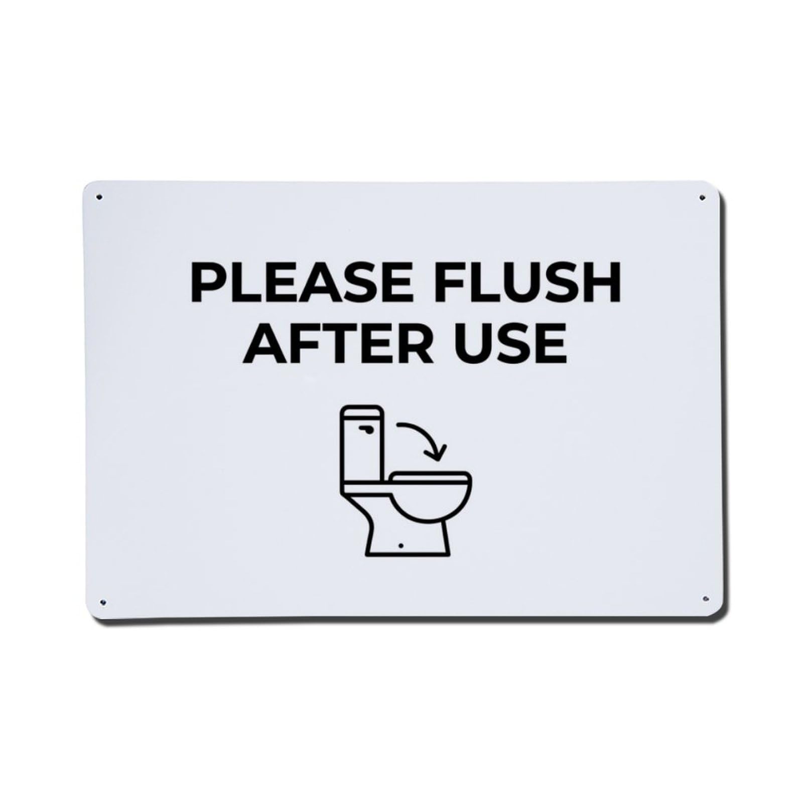 Olhnbad Style Please Flush After Use Toilet Quote Minimal Modern Metal Tin Sign