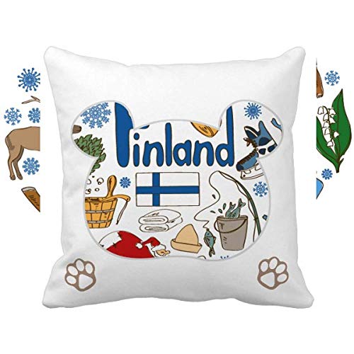 Housse de coussin Finlande de qualité supérieure avec finitions main