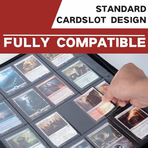 Image of 1000+ Pockets Trading Card Binder, 16-Pocket Card Ablum Compatible with MTG,Sports Cards & Other Standard Size Trading Cards (Red)