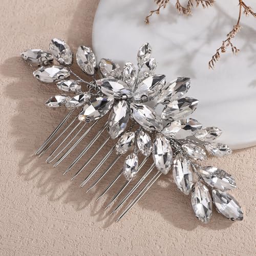 Peine para cabello con pedrería brillante para boda miniatura 2