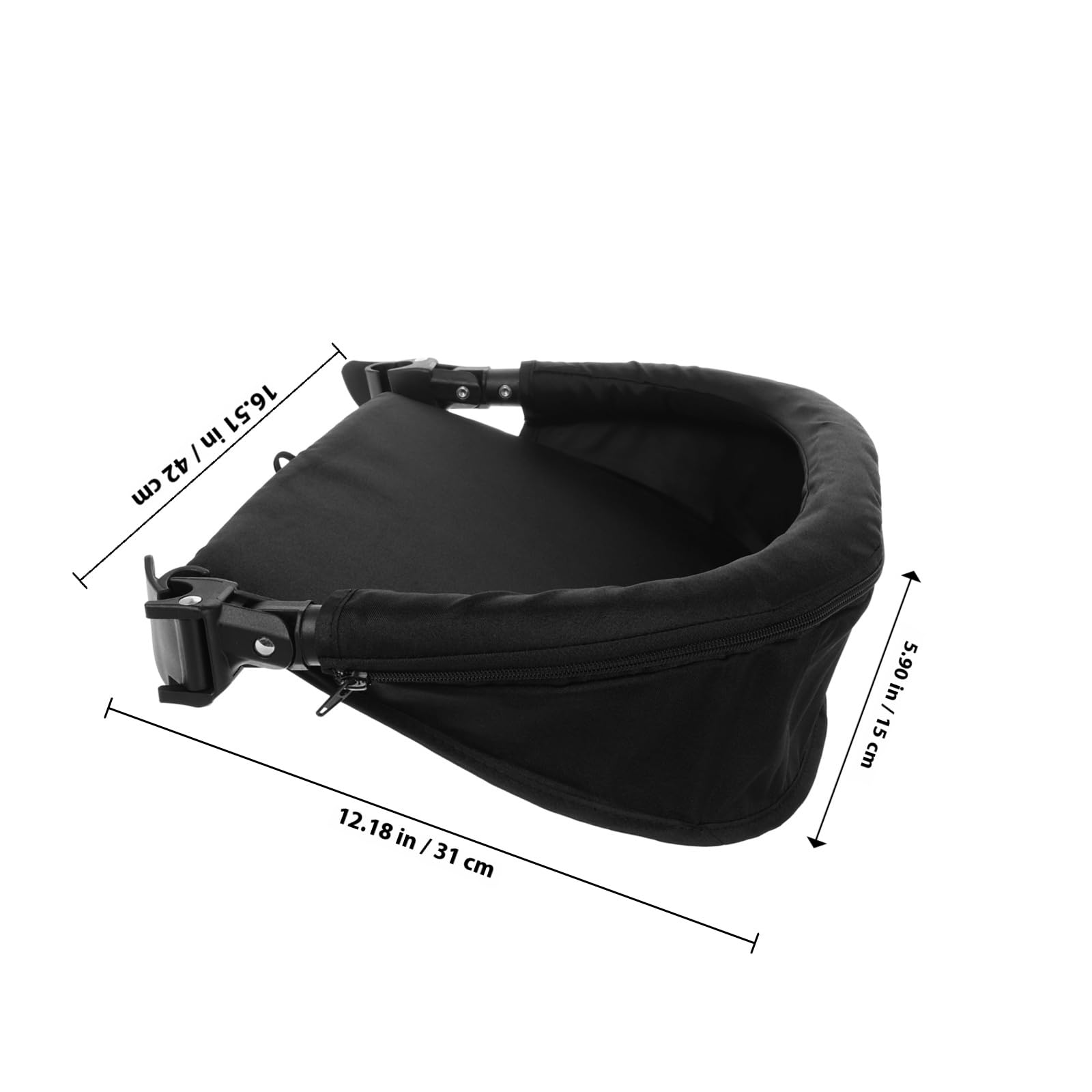 HEMOTON Rallonge de Repose-Pieds Réglable pour Poussette Bébé en Tissu Noir, Installation Facile, Accessoire Pratique pour Poussettes et Nacelles