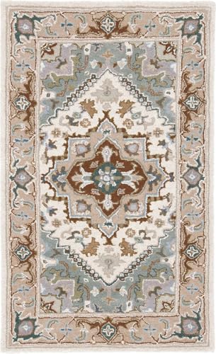 Image of Hand Tufted Modern Design Exported Collection High Low Pattern Wool Carpet for Living Room, Bedroom & Hall (Multi 1, 5 x 7 Feet)