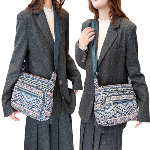 Canvas Crossbody Bags for Women Shoulder Sling Purse with Multiple Pockets, Waterproof Travel Handbag for Daily & Work2