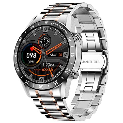 LIGE-Smartwatch-Hombres-132Bluetooth-Pantalla-tactil-Anruf-Reloj-Mit-Blutdruck-Herzfrequenz-Schlafuberwachung-Reloj-IP67-Impermeable-Deportes-Seguimiento-de-fitness-Reloj-Aplicable-a-iPhone-Android