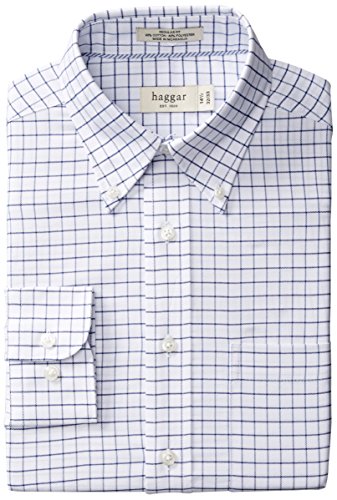 Haggar Men's Regular-Fit Checkered Oxford Button-Front Shirt
