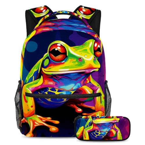 Sac à dos grenouille coloré grand volume pour éviter le mal de dos scolaire