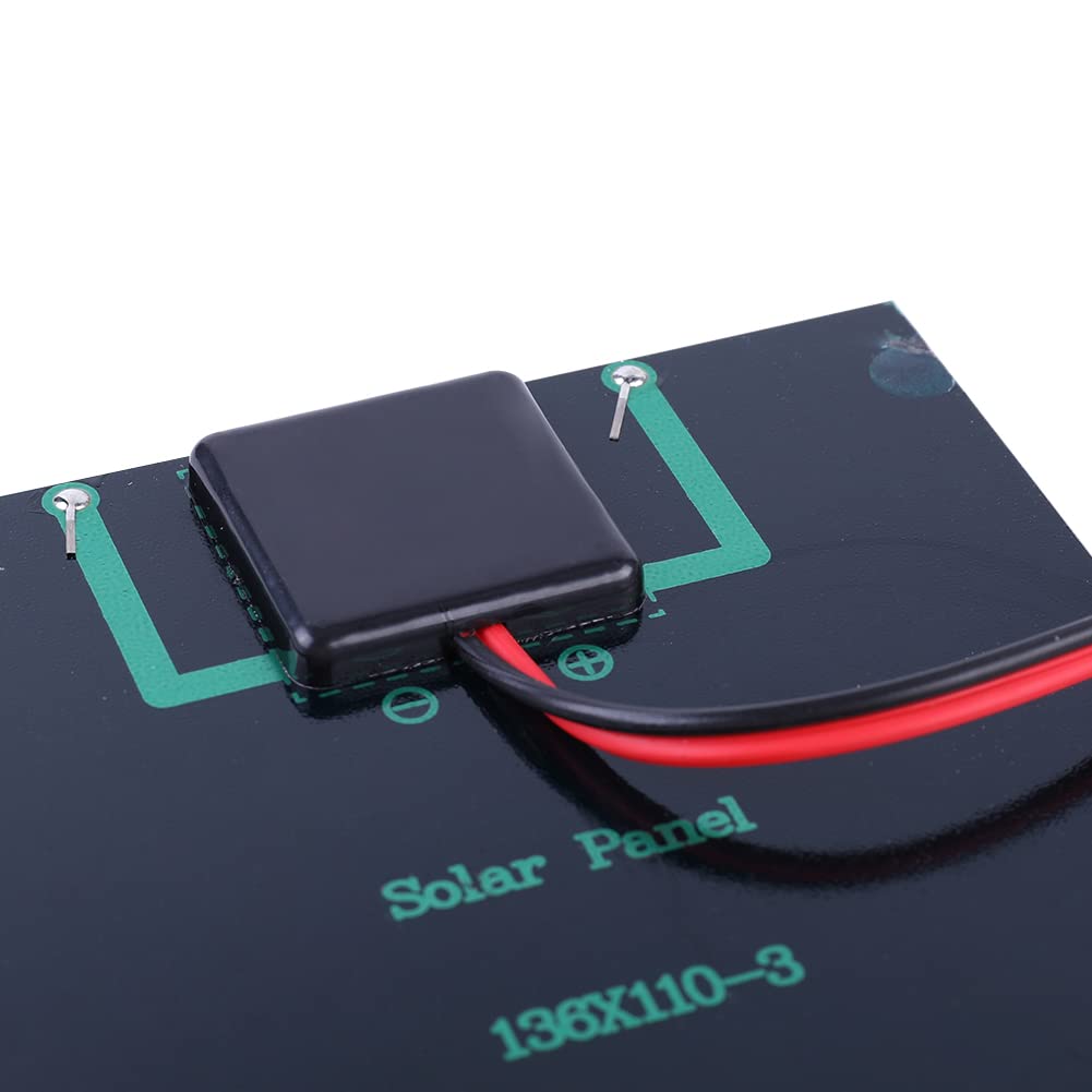 Wasserdichte 5W 12V Solarpanel Outdoor tragbar DIY Solar Ladegerät Polysilizium Epoxy Panel 136x110MM Solarladegerät für 9-12V Batterieladung (1Pc)