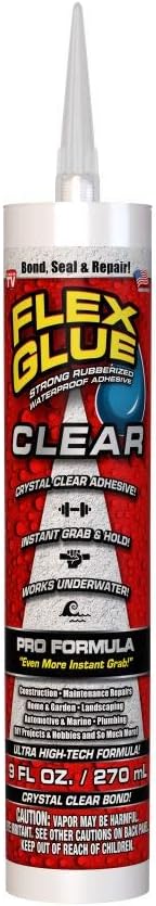 Flex Glue Clear 9 oz PRO Formula - Super Strong Transparent Waterproof Adhesive