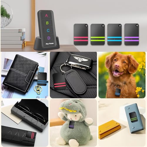 Midlocater Key Finder,Midlocater 85Db+ Remote Finder Item Tracker Rf Locator With Sound,Item Locator Tags With 131Ft. Working Range For Finding Key Remote Wallet Passport Pet Phone,1Rf Transmitter 4 Receivers thumb #5