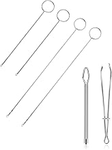 Sewing Loop Kit – 6 Pieces Includes Loop Turner Hook Turner Flexible Metal Tweezers Loop Tool Long Turner with Latch for Fabric Belts Strips Fabric