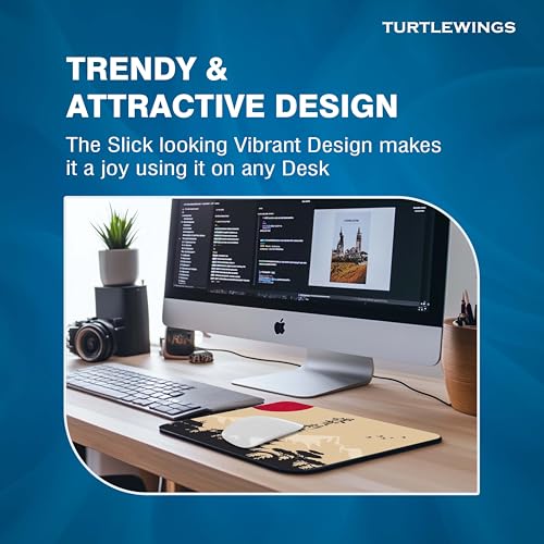 Image of TURTLEWINGS | Mousepad | Japanese Theme Aesthetic Mouse Pad - 22x18 cm, 3mm Thick | Abstract Design Non-Slip Rubber Base | Office, Study & Gaming Use | Premium Smooth Surface 02 (Design 02)