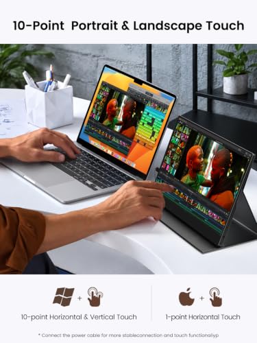 Newsoul Portable Monitor Touchscreen 14", 1200P 16:10 IPS Touch Display – Ansicht 2