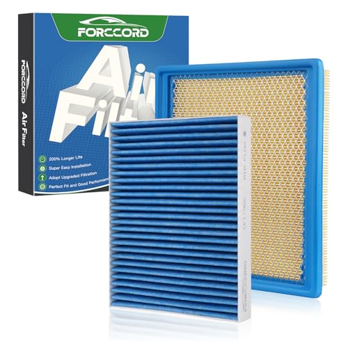 Image of Cabin & Engine Air Filter Kit for Chevrolet Colorado 2015-22 3.6L /2.8L /2.5L | for GMC Canyon 2015-2022 3.6L /2.8L /2.5L, Replace #CF11966 CA11959, Air Filter Combo Replacement Car Accessories