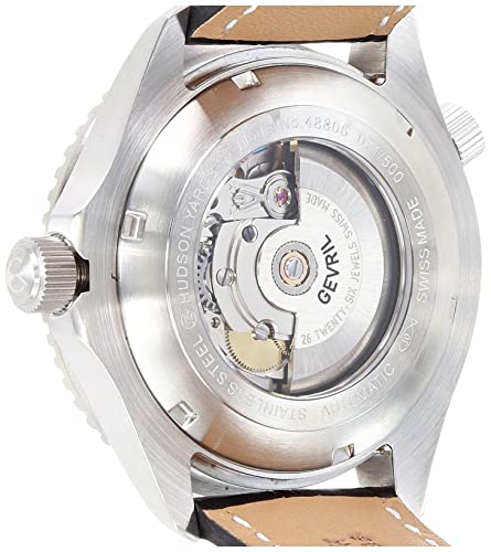 Gevril 48806-1 Men's Hudson Yards Automatic Watch, Genuine Handmade Black Italian Leather Strap4