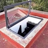 Finestra per Tetto in Stile lucernario, Realizzata in Lega di Alluminio, Eccellente Ventilazione, Grigia, 78x98 cm / 30,7x38,5 Pollici - Adatta per Ambienti residenziali e mansarde.