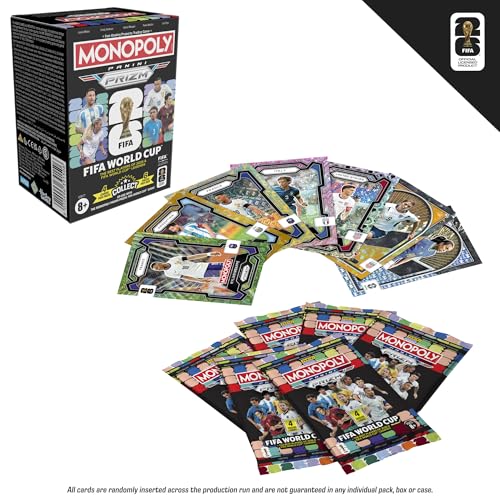 Image of Monopoly Panini Prizm: FIFA World Cup Trading Cards Booster Box | Current Stars and Legends | 2+ Players, Ages 8+ | Gifts for Soccer Fans