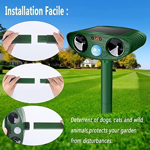 Katzenschreck Ultraschall,Solar Tiervertreiber Katzenabwehr, Ultraschall Abwehrmittel Hundeschreck Marderschreck mit Bewegungsmelder für Katzen, Hunde, Mäuse,Vögel, Marder