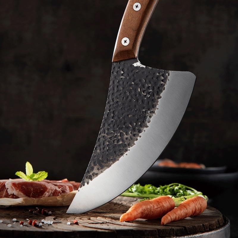 Meat Cleaver,Cleaver Knife High Carbon Steel Kitchen Butchering Knives for Slaughtering Pig Sheep Fish Cooking knife Pork Meat Cleaver (Color : Small31.7cm)