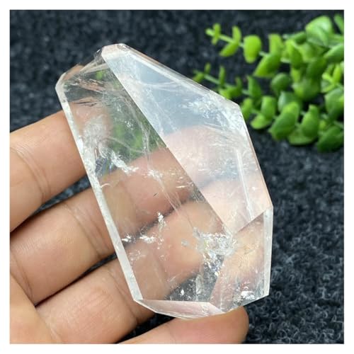 Collar de cristal blanco natural de cuarzo poliedro libre de 140g con soporte de piedra 2