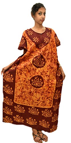 Image of Cotton Kaftan Dress Maxi Long Tunic Batik One Size