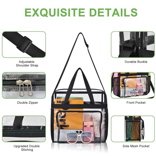 clear bag for stadium eventsclear bag tote bag with adjustable straps for work travel concerts-big front pocket