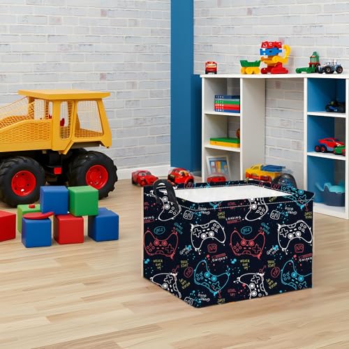 Image of Rectangular Game Basket for Boys Kids Baby Storage Basket Storage Bin Organizer Box Room Decor(Game)
