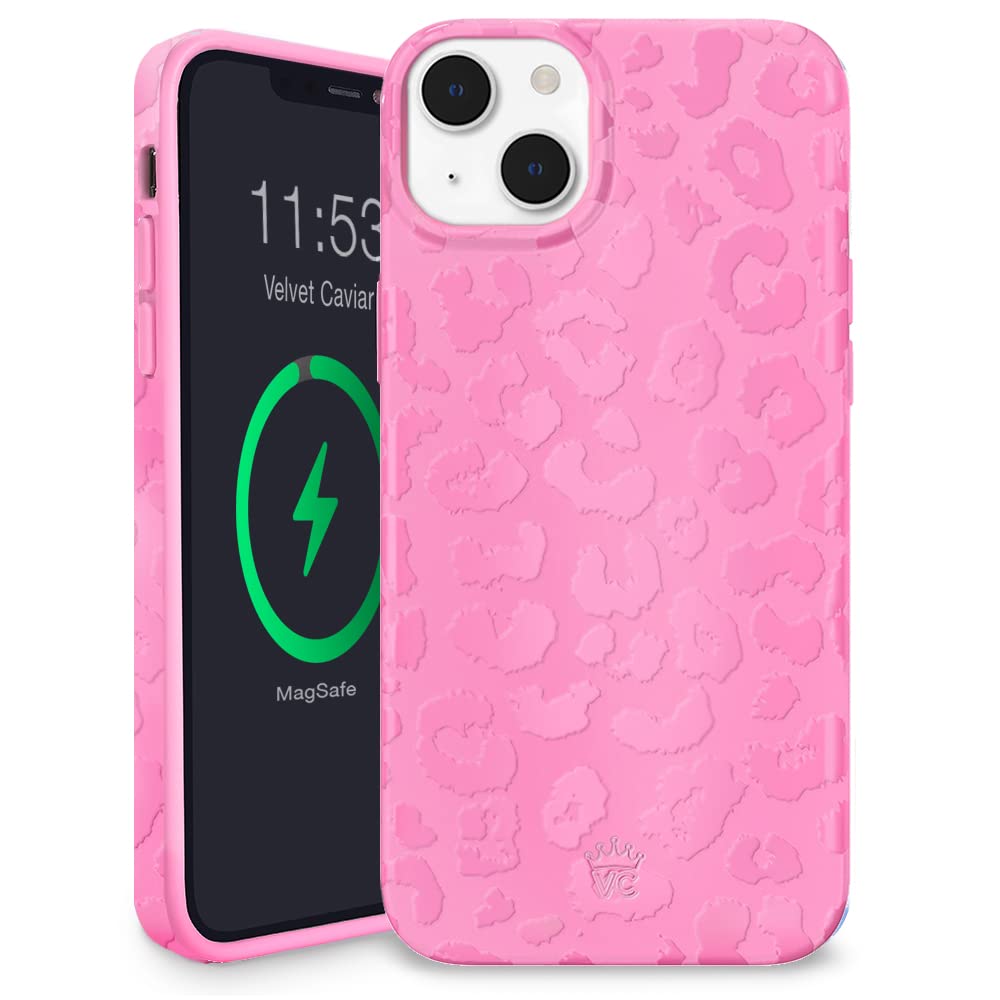 VELVET CAVIAR for iPhone 14 Plus Case - Compatible with MagSafe - 10ft Drop Tested - Hot Pink Leopard Cheetah Print