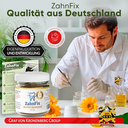 Zahnfix Revital Liposomal Zahncreme 40 ml – Fluoridfrei mit Xylit, Kokosöl & kolloidalem Silizium – Sanfte Pflege bei empfindlichem Zahnfleisch & Zahnhälsen – Ohne SLS, Aluminium & künstliche Aromen