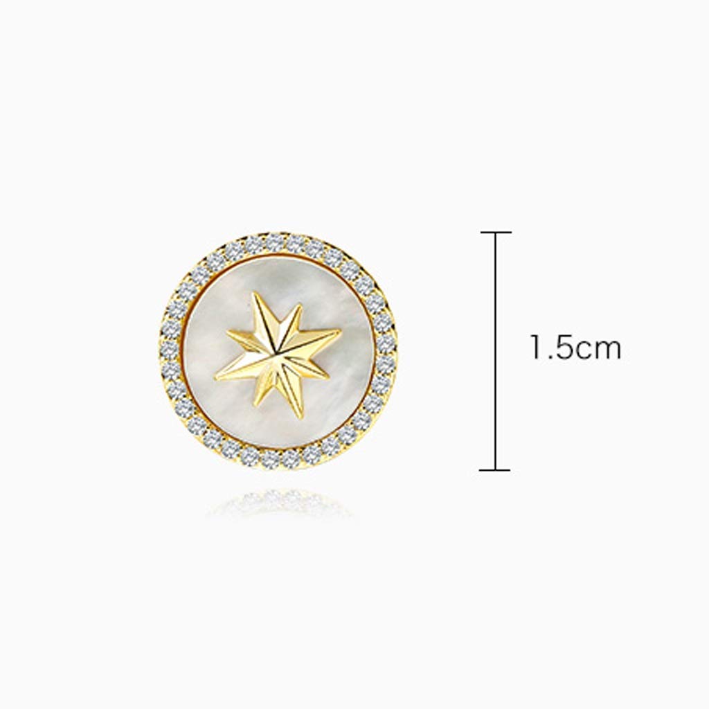 WXKAGF Broche para Mujer, Paquete de 2, Broche para Camisa para Mujer, Botones, alfileres de Solapa, Traje Redondo, Chaleco, Hebilla de Seguridad, Tachuelas de Metal para Corbata, alfiler, Embrague