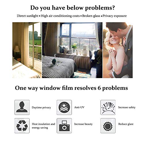 Película para ventana unidireccional Blue-Silver 35.4 pulg x 13.1 pies miniatura 4