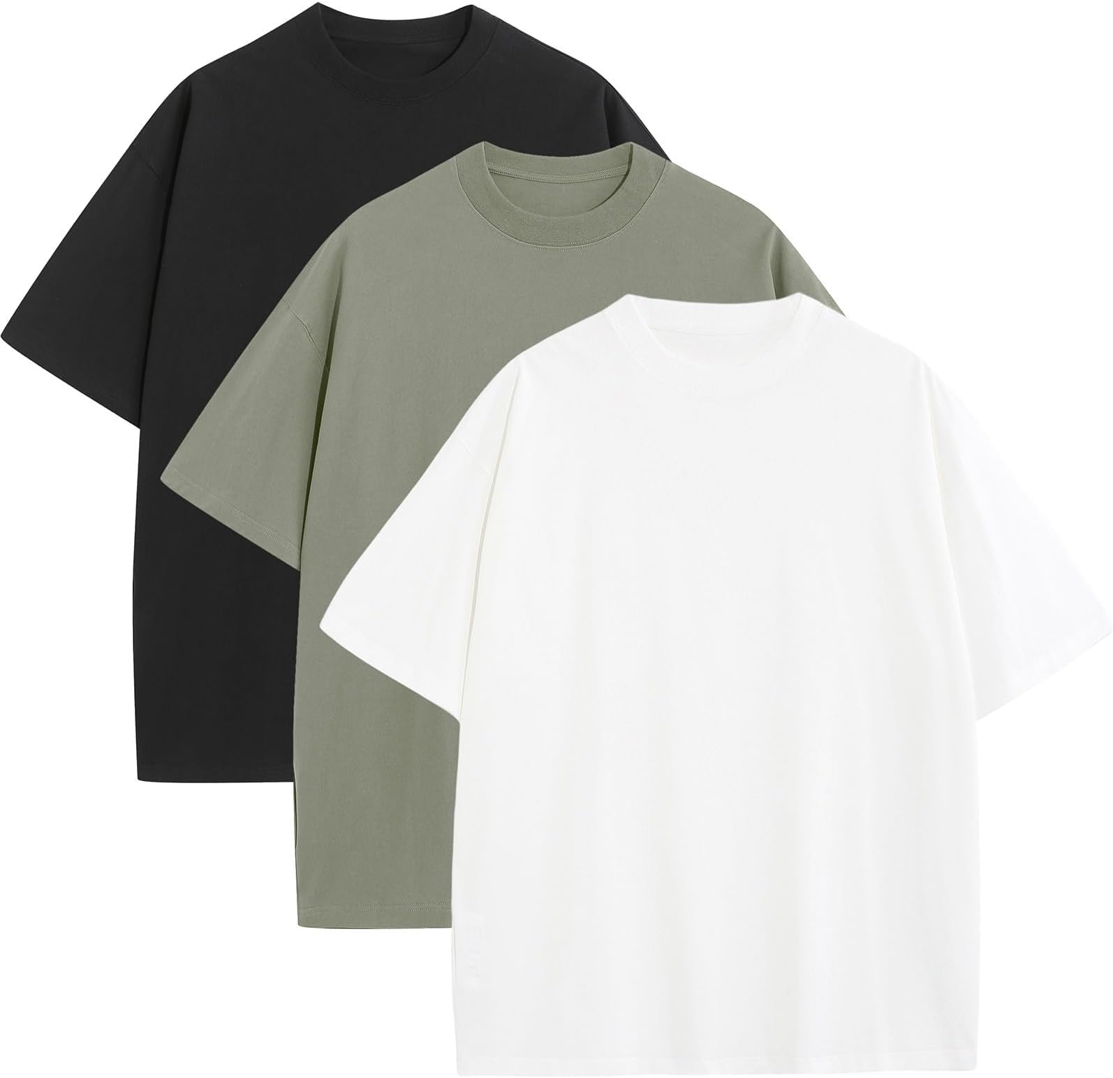 Mens Oversized T-Shirts Fashion Loose Fit Crewneck Tshirt Streetwear Heavyweight Short Sleeve Gym Workout Tops