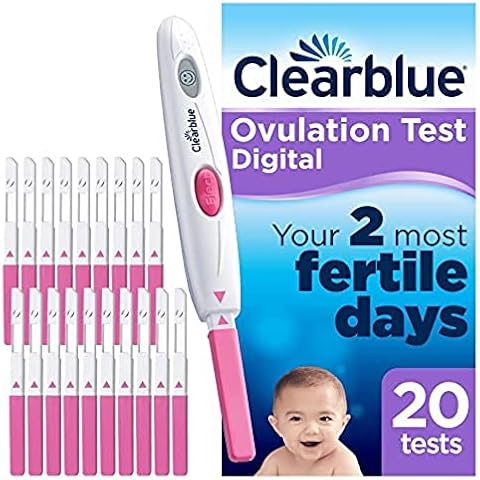 Digitales Ovulationstestkit (OPK) - Clearblue , hilft Ihnen nachweislich, schwanger zu werden, 1 digitaler Halter und 20 Eisprungstests Cover