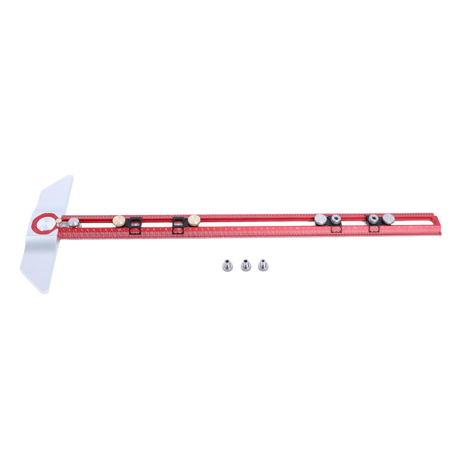 Regla Cuadrada en T, Regla en T de Aleación de Aluminio de 45 ° Graduada en T para Trabajar la Madera Regla en T para Taladrar Agujeros Ideal para Dibujo de Carpintería, Reglas