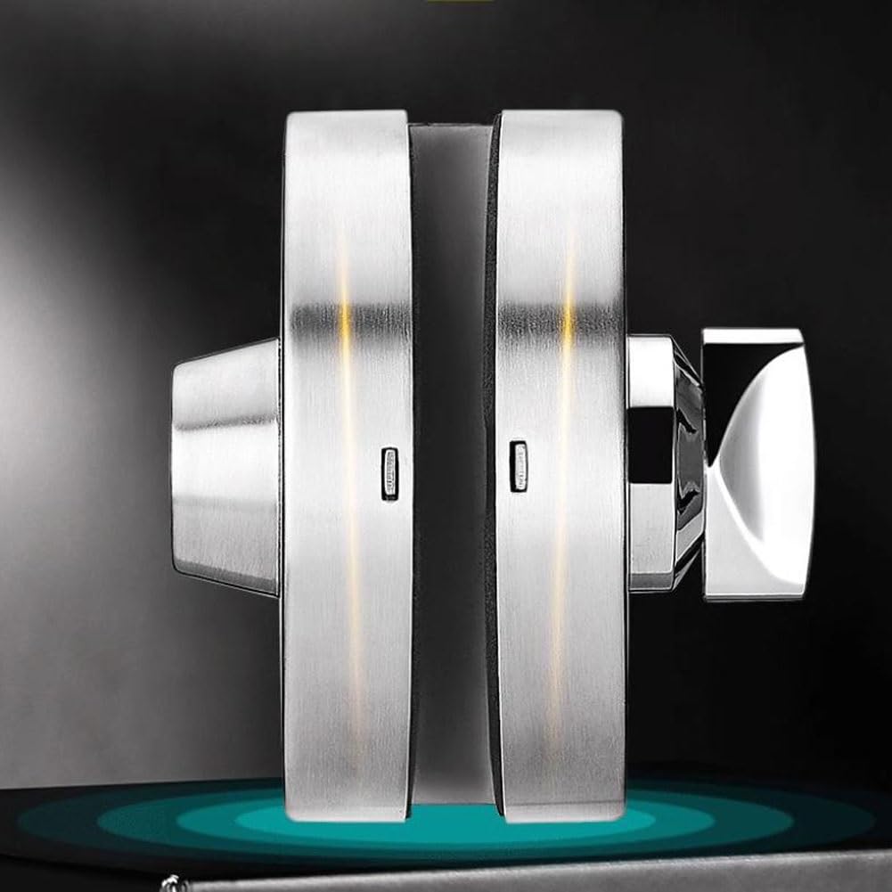 Cerradura For Puerta De Vidrio, Cerradura For Gabinete De Vidrio Sin Orificios For Puerta Simple Y Doble, con 3 Llaves, Adecuada For Vidrio De 8 A 14 Mm De Espesor(J)