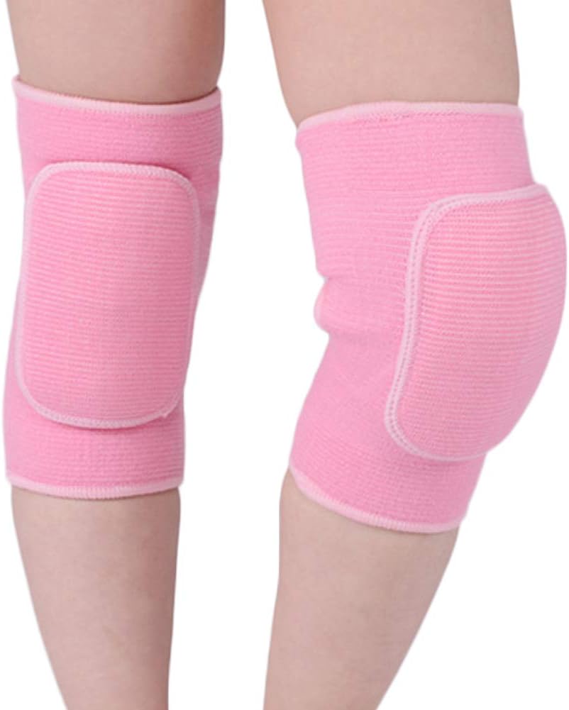 LUNA VOW 1 Pair Kids Protective Knee Pads Breathable Flexible Elastic Knee Sleeve Pad Support Protector For Volleyball, Dance (Pink, S for 3-10 Ages)