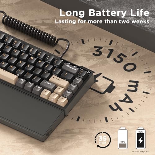Image of RK ROYAL KLUDGE S70 Ergonomic Split Keyboard, Linear Creamy Switch Black | Wireless RGB Mechanical Keyboard with Bluetooth /2.4G /Wired, 75% Hot Swappable Gaming w /Fixed Wrist Rest, PBT Keycaps, Win /Mac