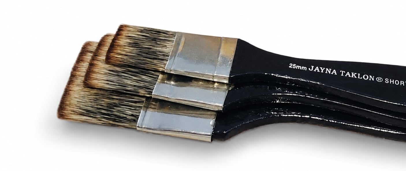 Premium Wash Brush Set for Artists (25mm, 38mm, 51mm) | Professional Flat Brushes for Watercolor, Acrylic, Oil Painting, Gesso, Varnish, Background Washes & Broad Strokes-picture-25