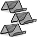 MaxGear Business Card Holder for Desk Metal Business Card Display Holders Mesh Business Cards Holder Stand 3 Pack Desktop Name Card Organizer, Capacity: 50 Cards, Black