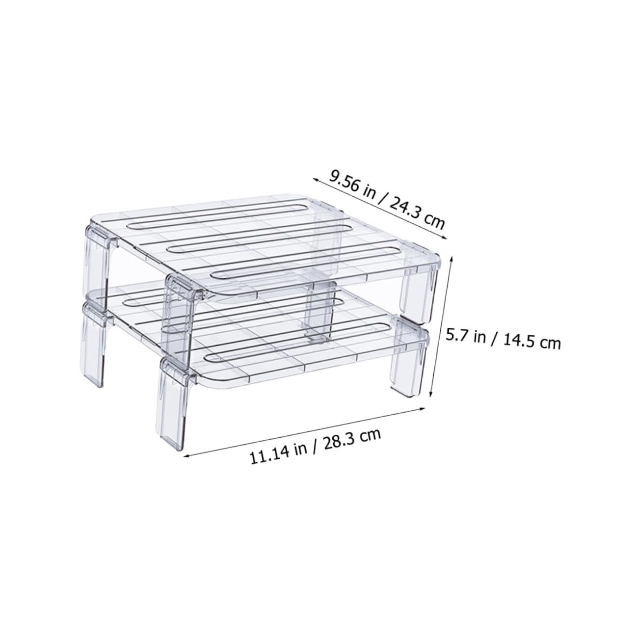 Zerodeko Set de Étagères de Rangement Empilables Support Robuste pour Bols et Condiments Lot de 2 Cuisine en As pour Hôtels et Repas Hotpot