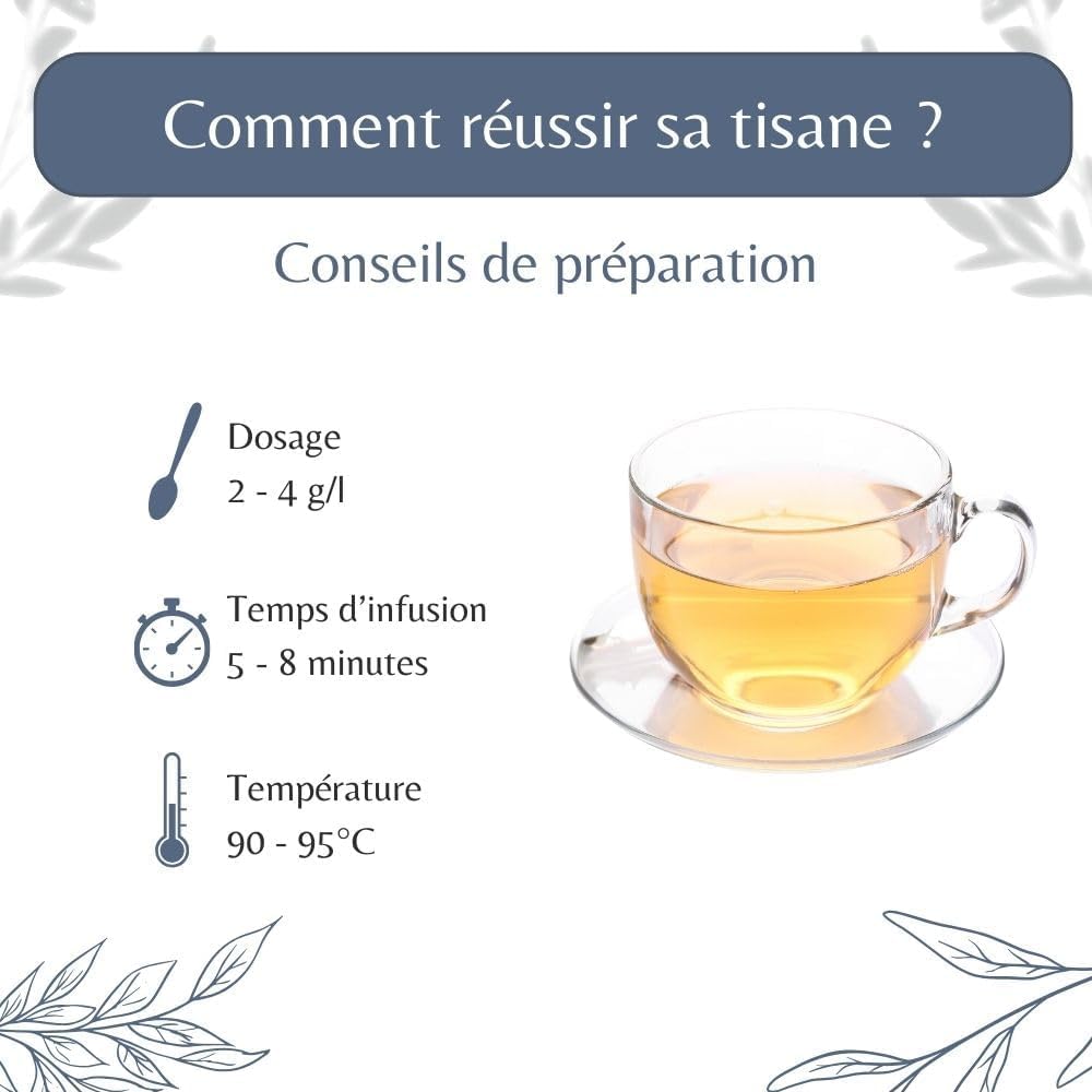 Feuilles de Verveine Bio en Vrac - Herboristerie et Tisane Relaxante - Aloysia Citriodora Palau - Agriculture Biologique - Conditionné en France (500 g (250 Tasses))