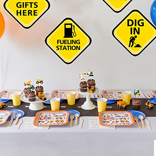 Construction Cupcake Toppers Dump Truck Tractor Excavator Car Decorations For Kids Birthday Party Supplies Cake Picks 48Pcs #TOP4