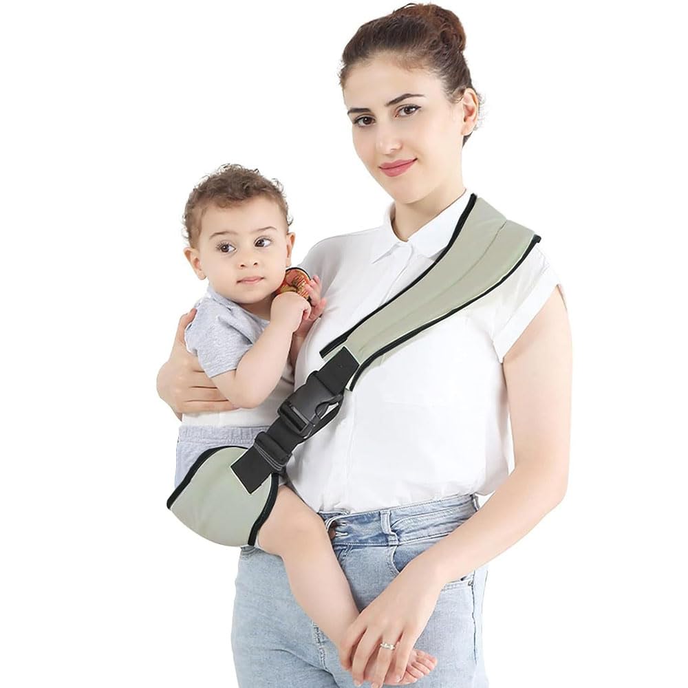 HOOTO Portable Baby Carrier, Ergonomic Adjustable Widen Padded Shoulder Straps, Soft Non-Slip Hip Seat Child Slings for Toddlers up to 25kgs, 6-36 Months Light Grey