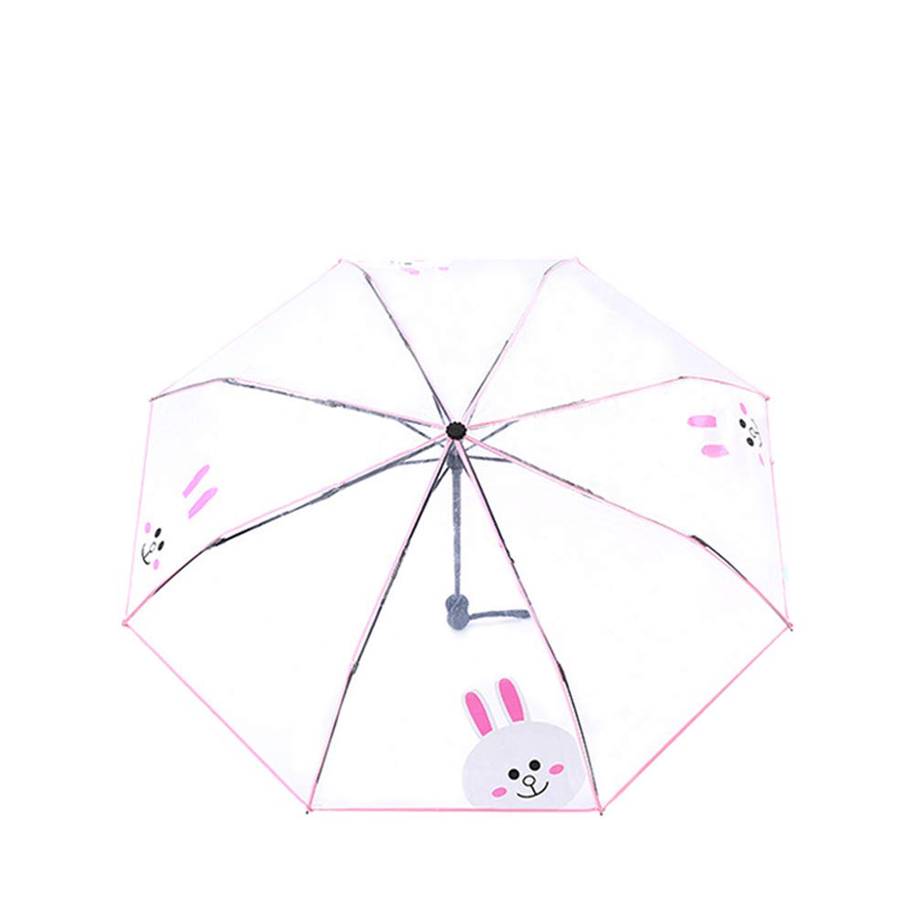 IUUWTMV Cute Cartoon Auto Open Close Transparent Folding Umbrella Automatic Umbrella 8 Ribs Umbrellas Travel Umbrella Ligh...