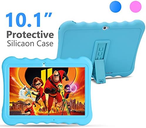 Kids Tablet PC 10 inch 3G GSM IPS 1280800 5.0M Rear and 2.0M Front Cameras Dual SIM Card Slots 1GB RAM 16GB Storage Quad-core 1.3GHZ Cortex-A7 with Shockproof Silicon Case for Kids (Blue)