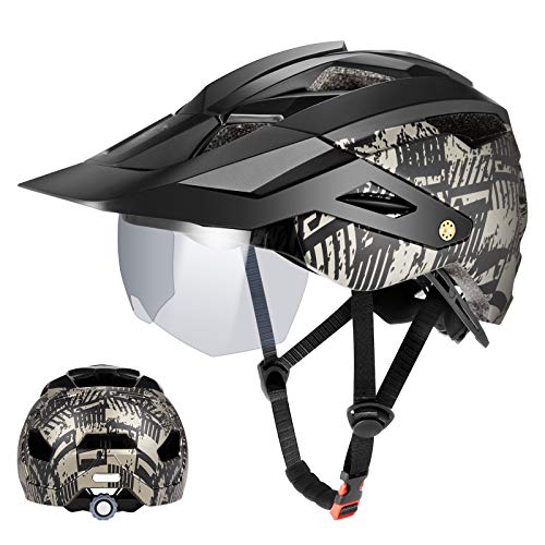 Casco de bicicleta para adultos, ajustable de montaña y carretera, con gafas magnéticas, visera desmontable, 12 ventilaciones, casco de ciclismo ligero para hombre y mujer Cover